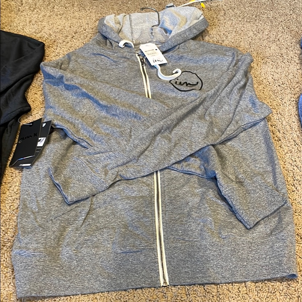 Imperial Motion Gray Zip Up Sweater